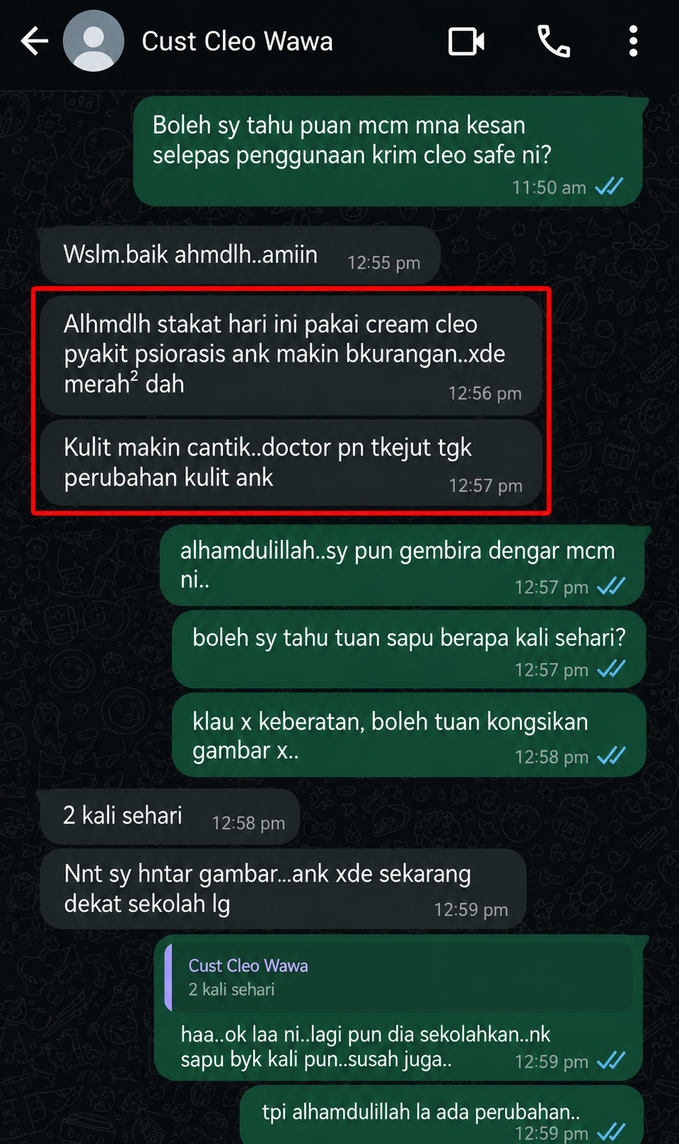 Testimoni WhatsApp 1